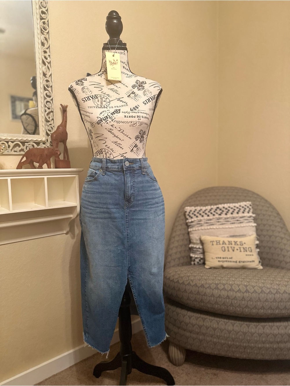 Torrid High-Waist Blue Denim Midi Skirt